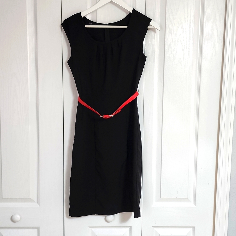 Maurices black dress with red belt. Size 1/2